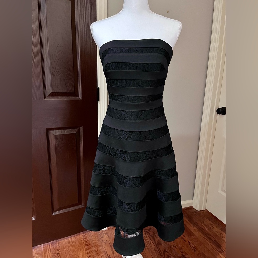 WHBM black strapless dress